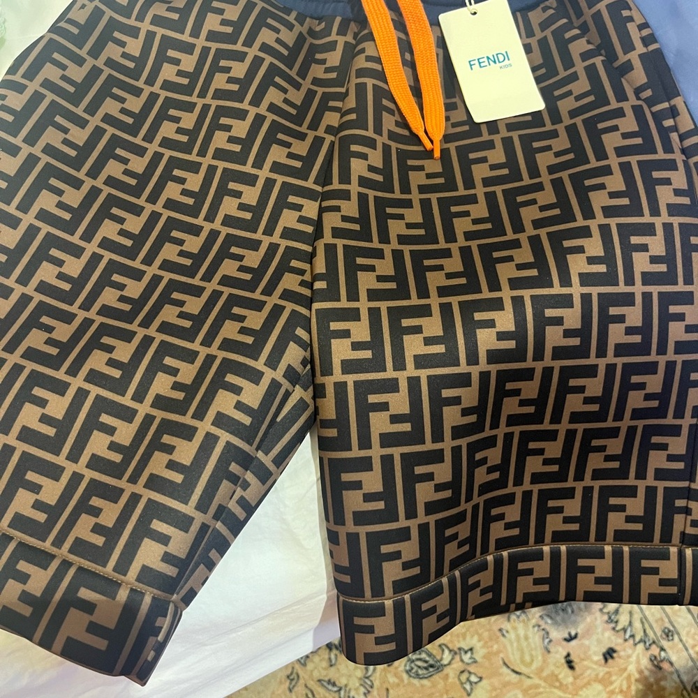 Fendi Brown and Black Patterned Shorts